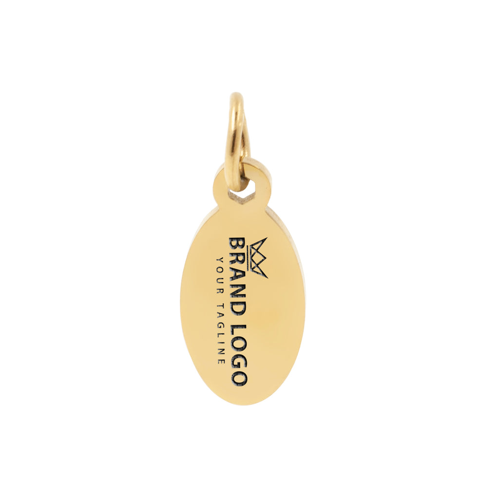 Brass Oval Two Holes Engraved Tags