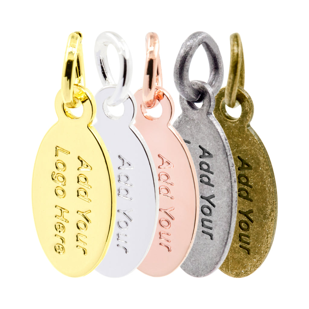 Custom Metal Jewelry Tags, Engraved Logo Charms for Jewelry Making –  FindingBox