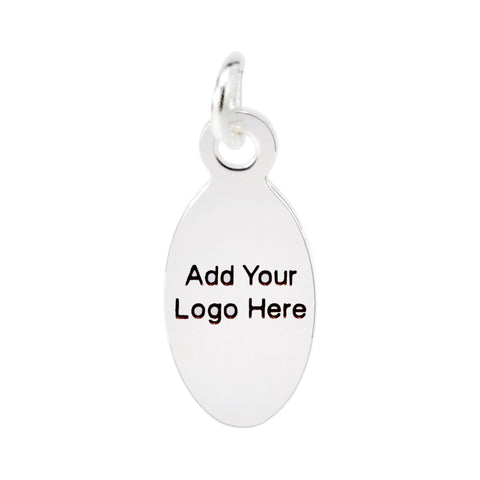 solid silver oval tag