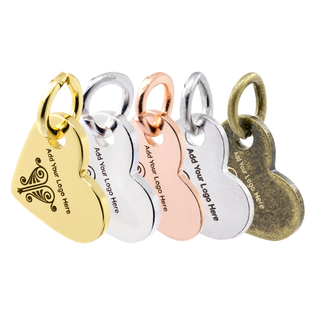 Custom Logo Engraved Heart Tags – FindingBox