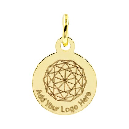 round logo brass tag