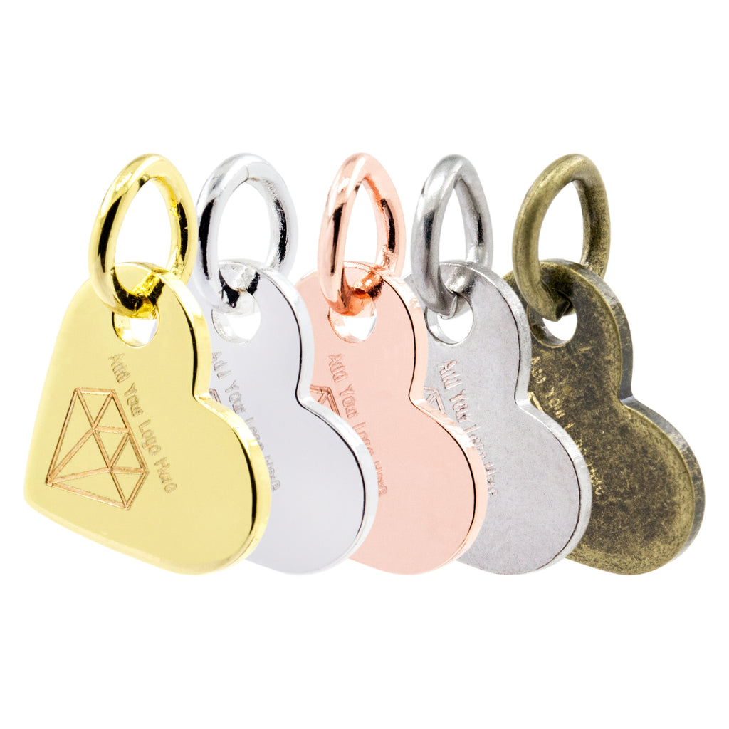 Custom Logo Mechanical Engraved Heart Tags – FindingBox