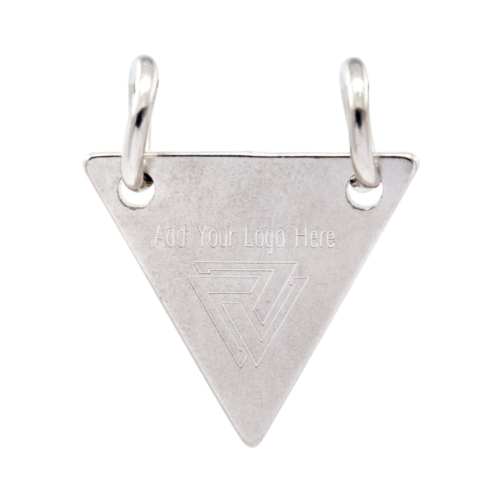 Mechanical Engraved Double Hole Triangular Tags – FindingBox